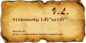Vitkovszky László névjegykártya
