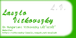 laszlo vitkovszky business card